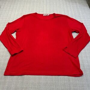 Chicos Design Shirt size‎ 3 / XL Red Long Sleeve Layering Top Minimalist
